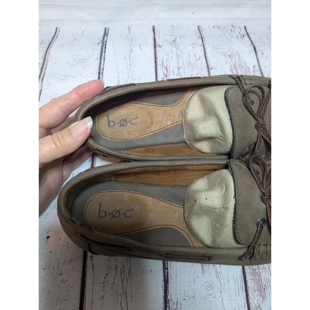 Born of Concept BOC‎ Womens 8  Flats Slip On Brown Leather Tie Boat Shoe